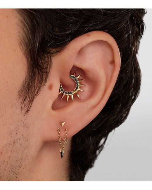 Maria Tash Metallic Faceted Triangle Threaded Stud Earring