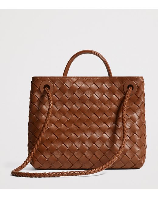 Bottega Veneta Brown Small Leather Andiamo Top-Handle Bag