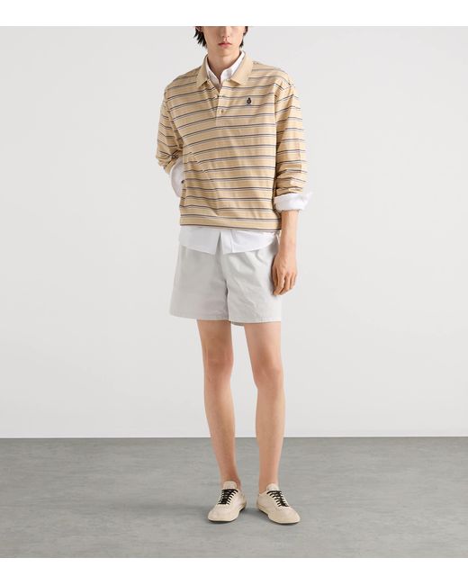Prada White Cotton Embroidered Crest Shirt for men