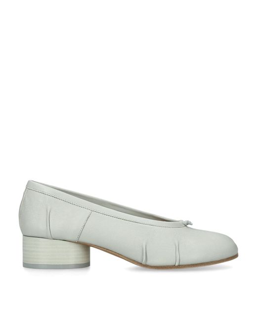 Maison Margiela Gray Leather Tabi Ballerina Pumps 30