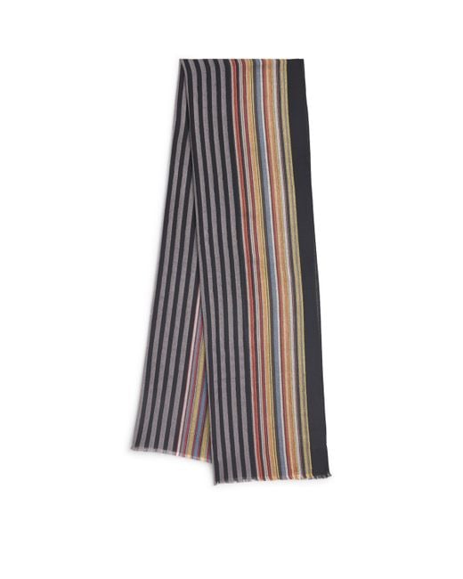 Paul Smith Brown Signature Stripe Scarf for men