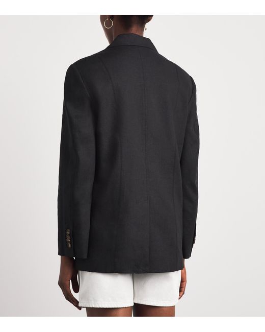 ME+EM Blue Linen-Blend Icon Blazer