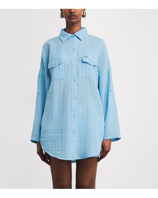 Melissa Odabash Blue Cotton Elena Shirt