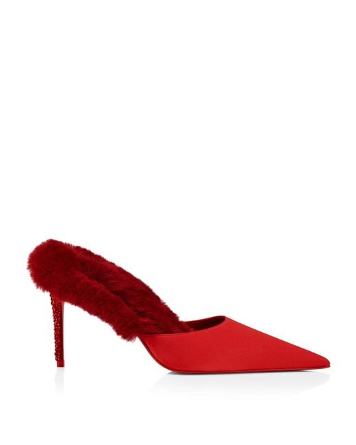 Christian Louboutin Red Km Embellished Heeled Mules 85