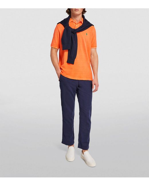 Polo Ralph Lauren Orange Weathered Polo Shirt for men