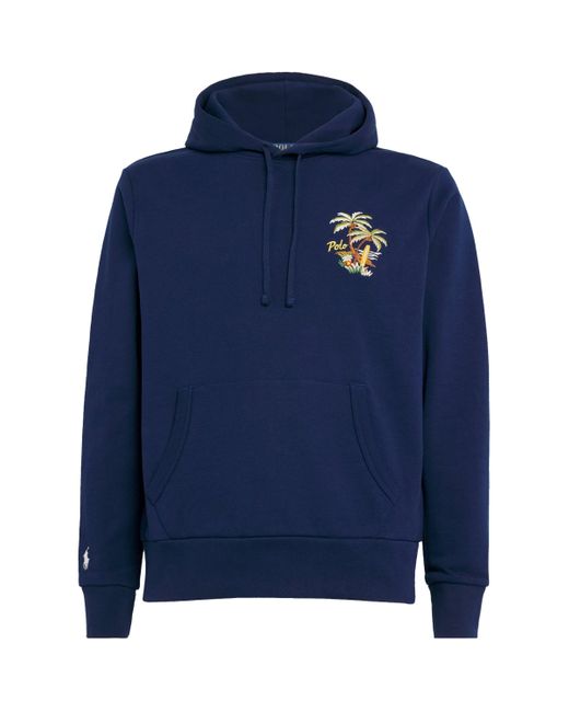 Polo Ralph Lauren Blue Cotton-Blend Palm Tree Hoodie for men
