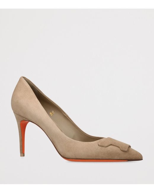 Santoni Natural Suede Sibille Pumps 85