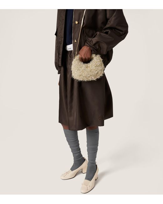 Miu Miu Metallic Mini Lurex Wander Top-Handle Bag