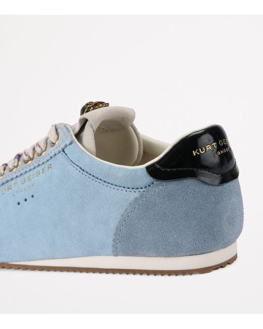 Kurt Geiger Blue Suede Islington Low-Top Sneakers