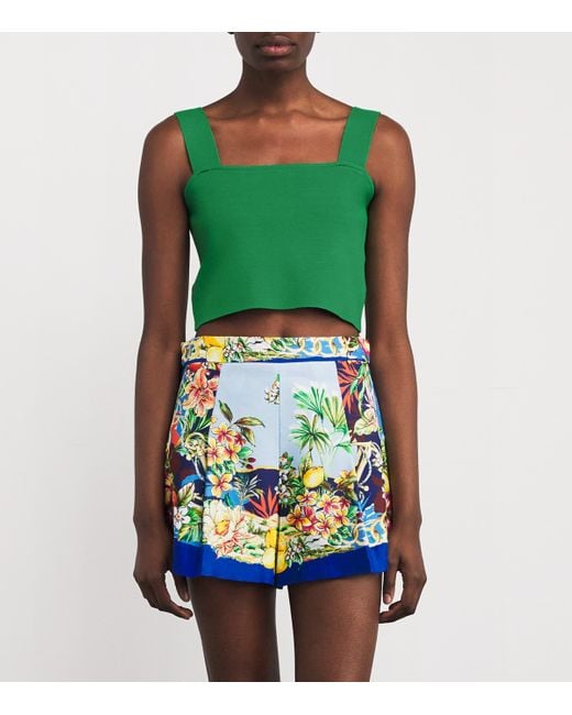 Maje Green Knitted Crop Top