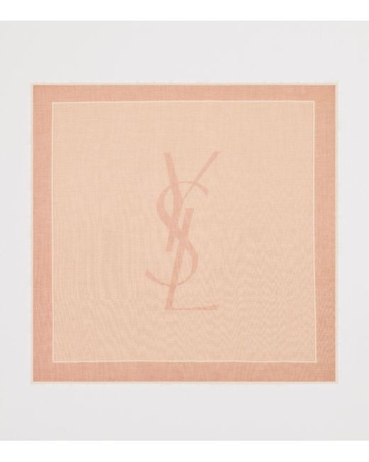 Saint Laurent Natural Cashmere-Silk Cassandre Scarf