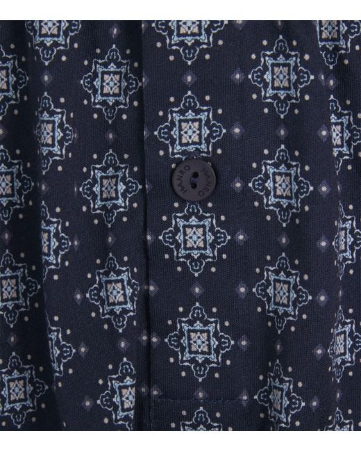 Hanro Blue Cotton Boxer Shorts for men