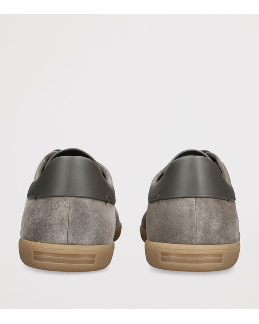 Zegna Gray Suede 232 Sneakers for men