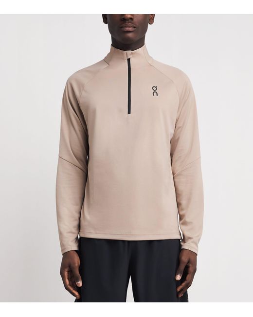 On Shoes Natural Climate Zip-Up Lg-Sleeve T-Shirt for men