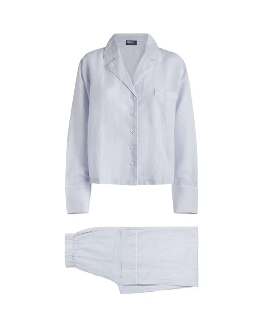 Polo Ralph Lauren Blue Linen-Cotton Pyjama Set