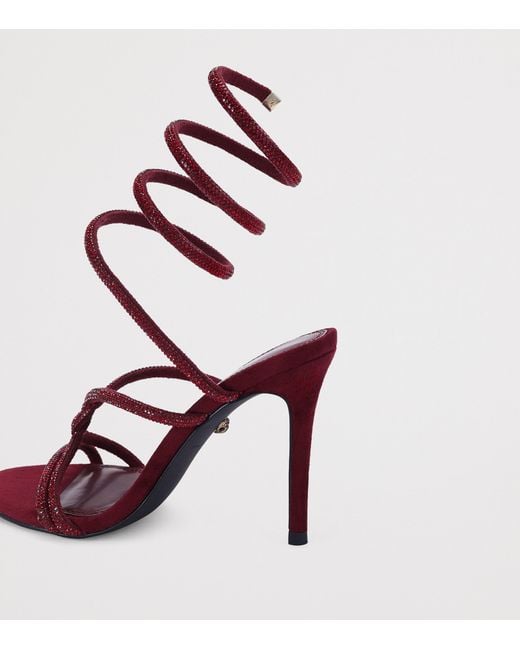 Kurt Geiger Red Embellished Spiral Sandals 90