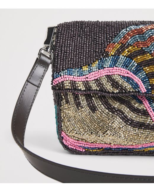Staud Gray Beaded Timmy Shoulder Bag