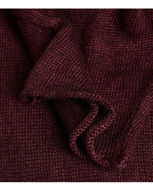 Eskandar Purple Long Boat-neck Sweater