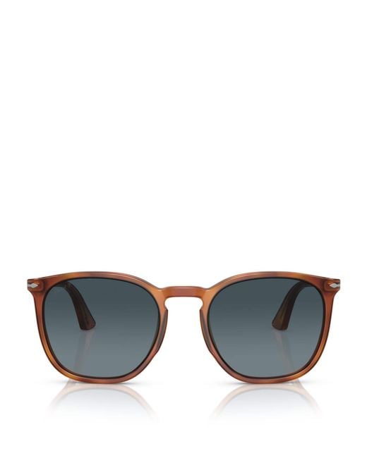 Persol Blue Acetate Round Sunglasses