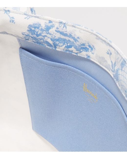 Harrods Blue Medium Toile Print Tote Bag