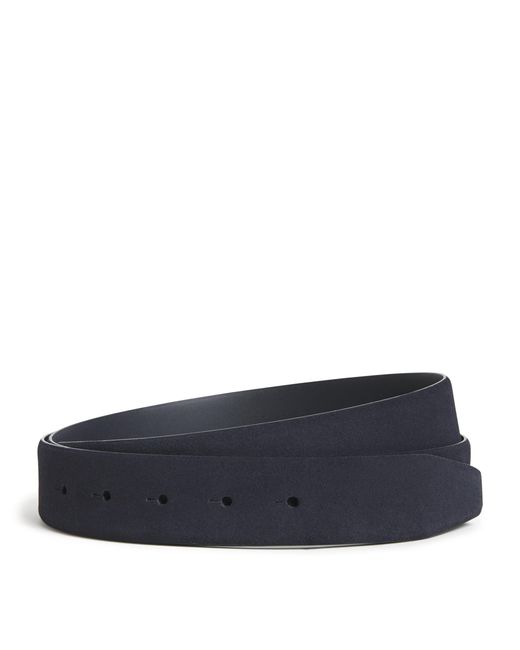 Giorgio Armani Blue Suede Reversible Belt Strap for men