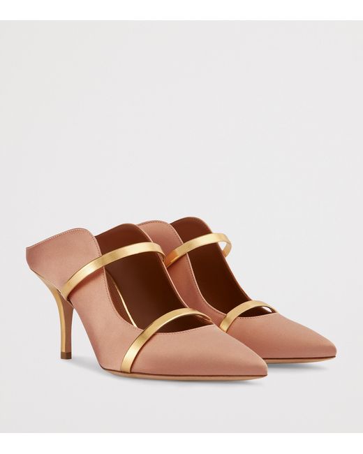 Malone Souliers Brown Satin Maureen Mules 70
