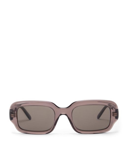 Loewe Gray Acetate Rectangular Slim Sunglasses