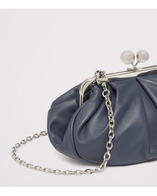 Weekend by Maxmara Blue Small Leather Pasticcino Clutch Bag