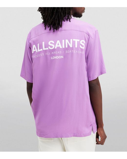 AllSaints Purple Access Short-sleeve Shirt for men