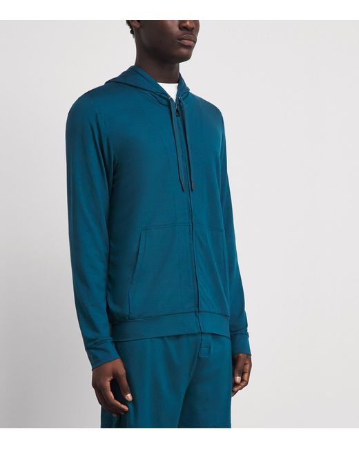 Derek Rose Blue Micromodal Basel Hoodie