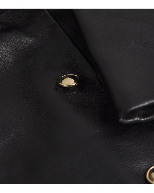 Maje Blue Cropped Leather Jacket