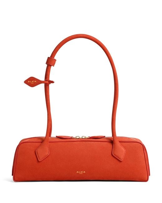 Alaïa Red Medium Suede Le Teckel Shoulder Bag