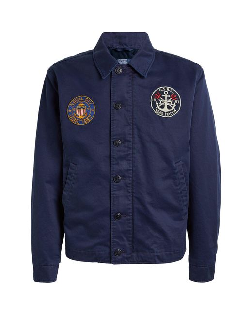 Polo Ralph Lauren Blue Patch-detail Utility Jacket for men