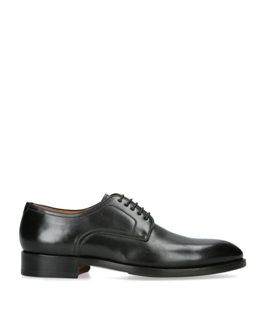 Magnanni Shoes Black Stitch Flex Derby Shoes for men