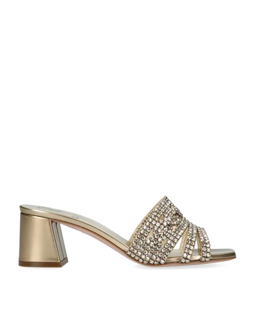 Gina Natural Leather Embellished Utah Mules 50