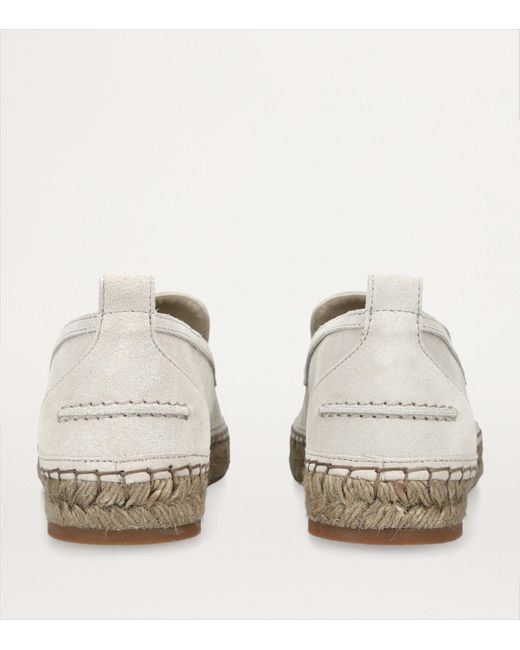 Brunello Cucinelli Gray Suede Monili-Tassel Espadrilles