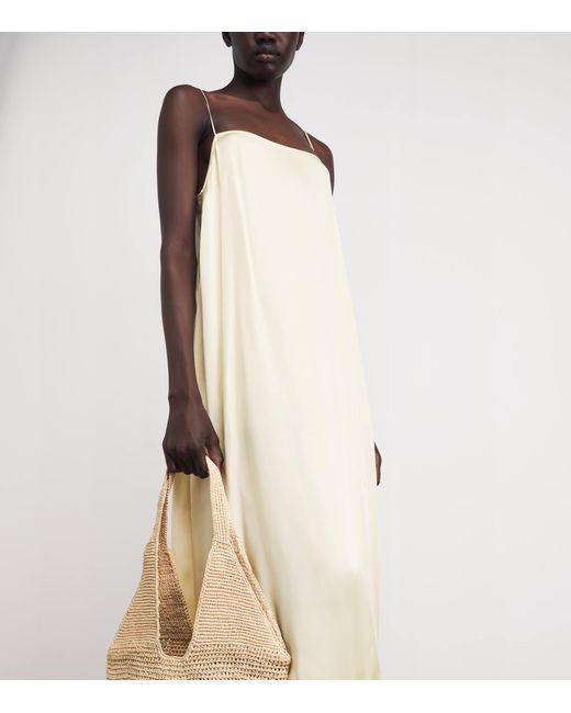 Anine Bing White Silk-Blend Mae Maxi Dress