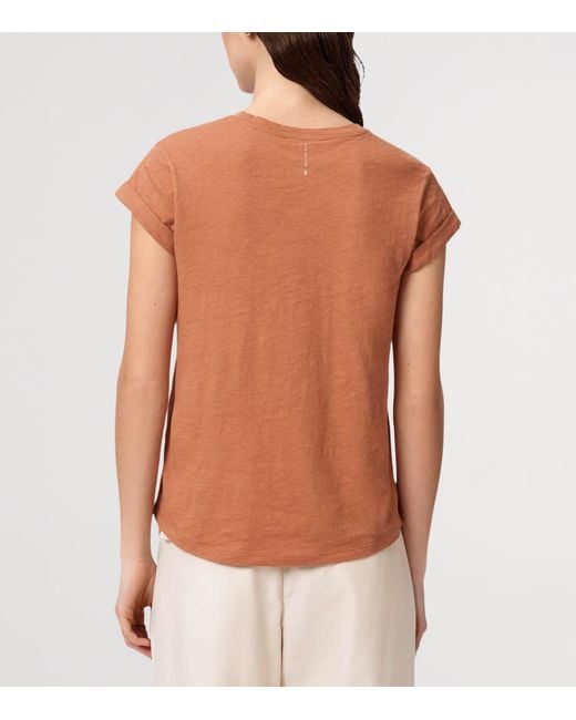 AllSaints Brown Organic Cotton Anna T-Shirt