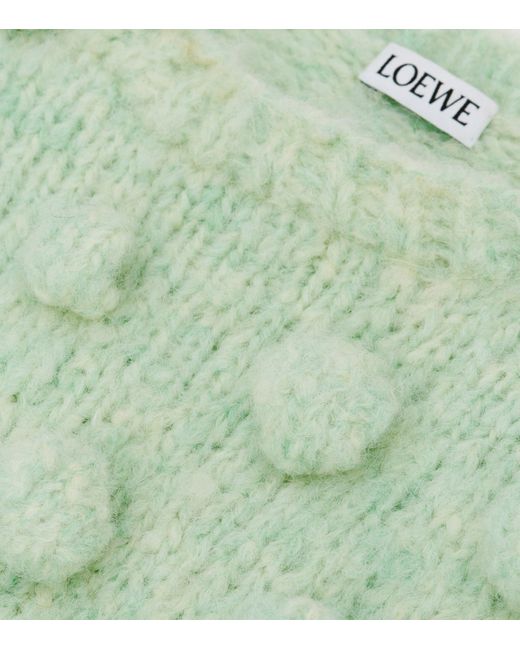 Loewe Green Cropped Bubble Sweater