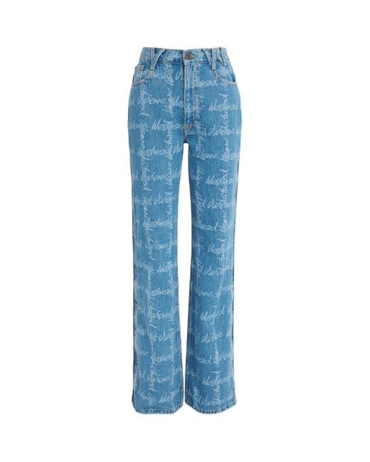 Vivienne Westwood Blue Monogram P Ray Flared Jeans