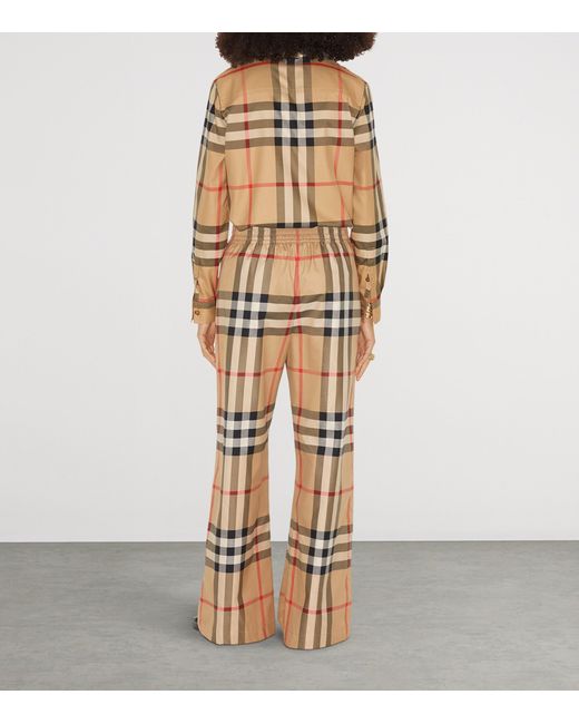 Burberry Natural Cotton Check Trousers