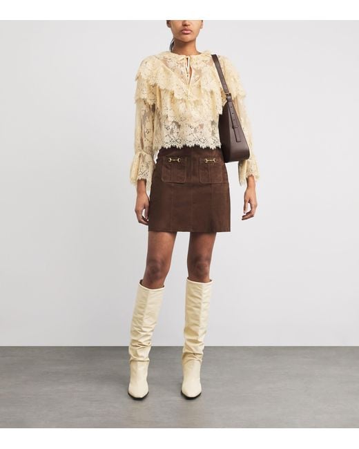 Rixo Natural Lace Faryn Blouse