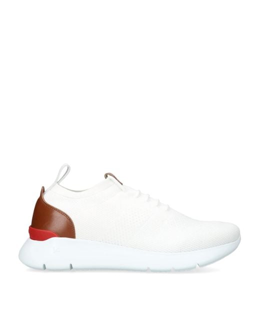 Isaia White Knit Sneakers for men