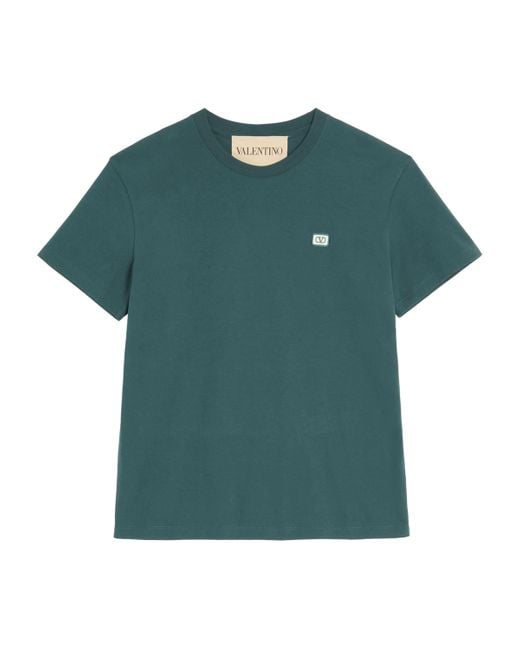 Valentino Garavani Green Cotton Vlogo T-Shirt for men