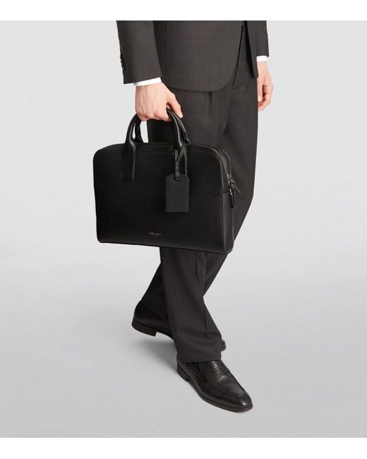 Giorgio Armani Black Leather Briefcase for men