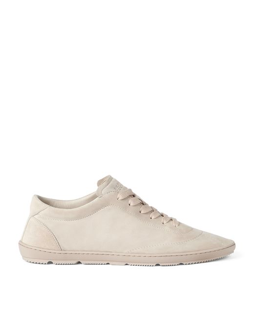 Brunello Cucinelli Natural Suede Low-Top Sneakers for men