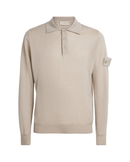 Stone Island Gray Virgin Wool Ghost Polo Sweater for men