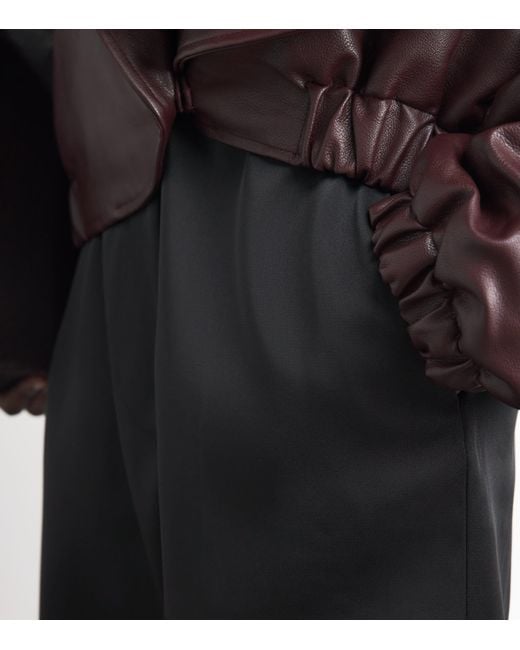 Source Unknown Black Satin Wide-Leg Tuxedo Trousers