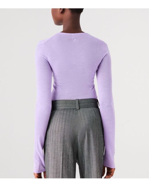 Maje Purple Wool Crew-Neck Sweater