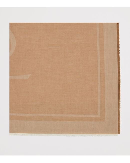 Saint Laurent Natural Cashmere-Silk Cassandre Scarf